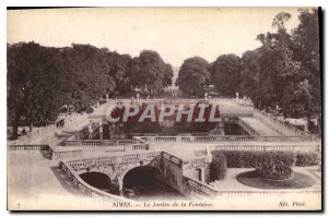 Postcard Old Nimes on Fountain Garden