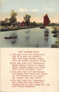 US3311 Min Vaderland River Boats Bateaux Panorama song patriotic netherlands