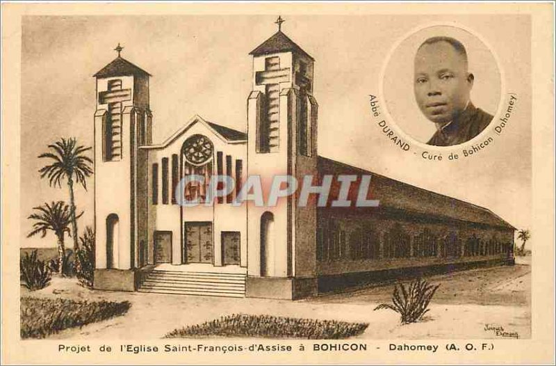 Modern Postcard Dahomey (AOF) Project of the Church of St. Francis of Assisi ...