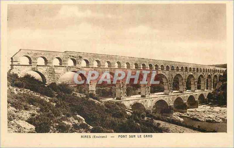 Postcard Old Nimes (Surroundings) Bridge over the Gard