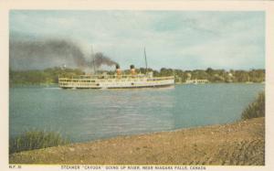 NIAGARA FALLS, Ontario, Canada, 1940-1960s; Steamer CAYUGA Going up River