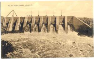 Minidoka Dam on the Snake River Southern Idaho, ID, Divided Back