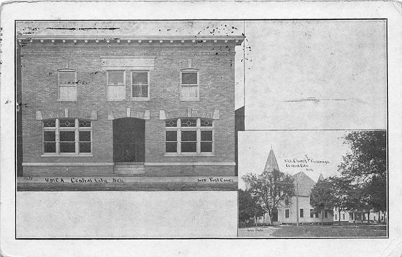 Central City NE YMCA and Methodist Church Postcard