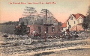 Grand Gorge New York Catskill Mts First Concrete House Vintage Postcard AA60991