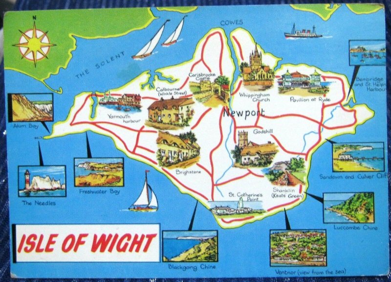 England Map Isle of Wight - posted 1980