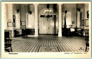 Interior Of Carpenters Hall Philadelphia Pennsylvania PA UNP  B&W Postcard H7