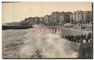 Old Postcard Rough Sea Brighton
