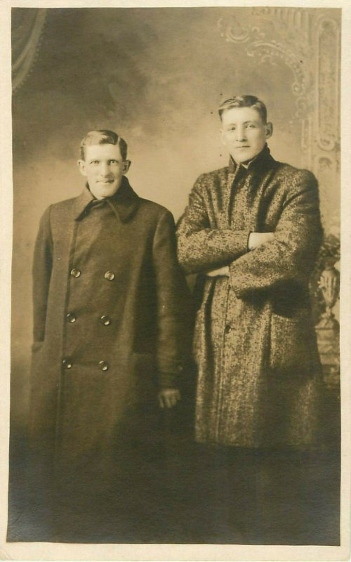 Vintage Postcard RPPC Handsome Brothers