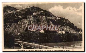 Old Postcard Grenoble Mount Rachais and strengths of the Bastille and Rabot