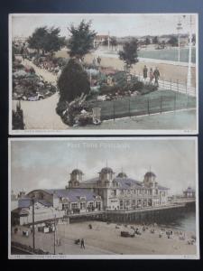 Hampshire: 2 x SOUTHSEA showing South Parade Pier & Castle Gardens, Old Postcard