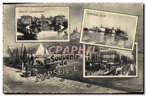 Postcard Old A Memory From Marseille Palais Longchamp Chateau d & # 39If Cane...