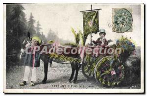 Postcard Old feast flowers Luchon