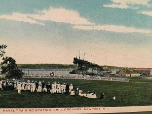 Postcard Navy Training Station & Drill Grounds in Newport, RI  T5