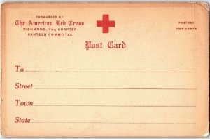 C.1915 WWI The American Red Cross Richmond, VA Canteen Commitee Postcard P126