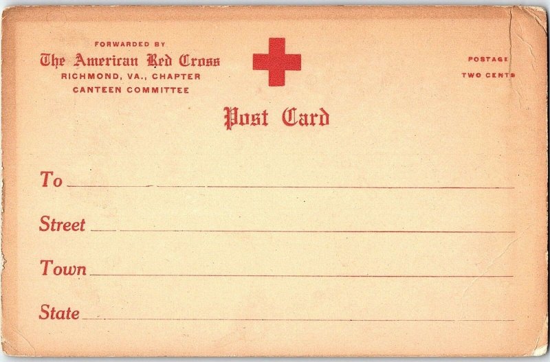 C.1915 WWI The American Red Cross Richmond, VA Canteen Commitee Postcard P126 