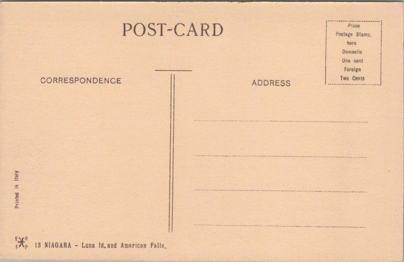 Niagara Falls American Falls New York Postcard C235