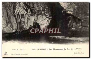 Old Postcard Padirac mourners lake rain