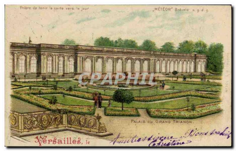 Old Postcard transparent Card Versailles Palace of the Grand Trianon