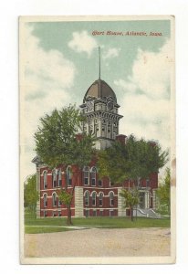 Postcard Iowa IA Court House Atlantic Standard View Card Clock Tower Cass County