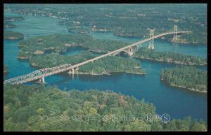 Aerial View of the Thousand Islands International Bridge