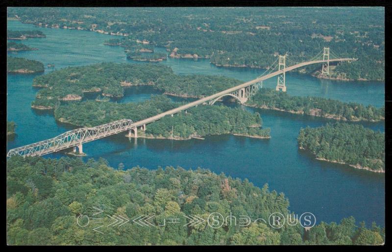 Aerial View of the Thousand Islands International Bridge