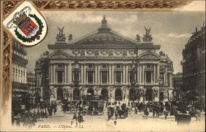 Paris France FR Opera House L'Opera Heraldic c1910 Vintage Postcard