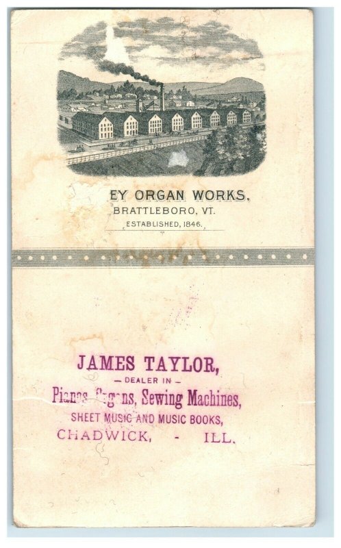 1880s-90s Estey Organ Works. James Taylor Dealer Cute Children Factory P214