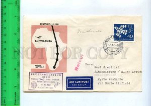 254927 GERMANY LUFTHANSA Frankfurt Johanesburg LH700 First flight 1962 postmark