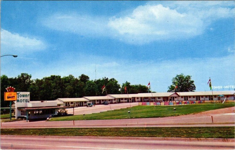 2~ca1950's Chrome Postcards  POPLAR BLUFF, MO Missouri  TOWER MOTEL  Roadside