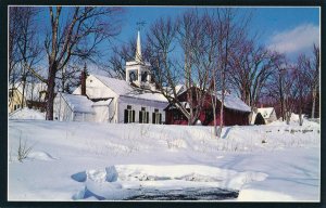 Winter View of Jackson, White Mountains, New Hampshire - Church and Library