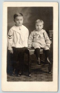 RPPC Hi! I'm in the Navy!~My Little Brother Wants to Be A Railroad Engineer~1916