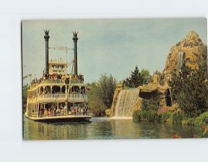 Postcard The Mark Twain steamboat, The Magic Kingdom, Disneyland, Anaheim, CA