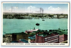 1927 View of Quebec and Levis Ferry Quebec Canada Posted Vintage Postcard