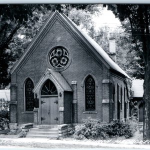 c1950s Maquoketa, IA RPPC St. Mark's Methodist Episcopal Church Medieval PC A108