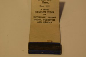 Solomon Drugs Inc. Advertising 20 Strike Matchbook Cover