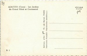 CPA Ajaccio Les Jardins du Grand Hotel et Continental CORSICA (1077738)