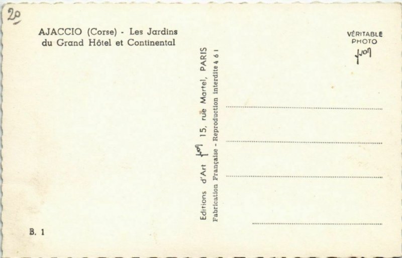 CPA Ajaccio Les Jardins du Grand Hotel et Continental CORSICA (1077738)