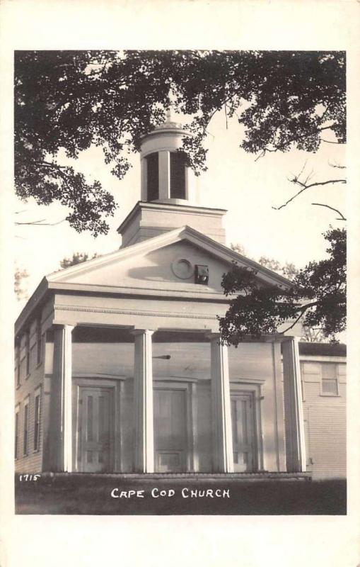 Hyannis Massachusetts Cape Cod Church Real Photo Antique Postcard J59861