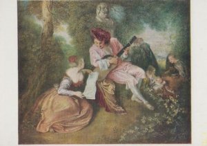 Watteau La Gamme D'Amour National Gallery Painting Postcard
