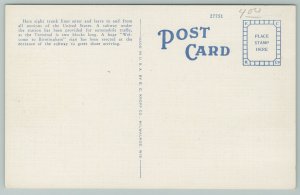 Birmingham Alabama~Terminal Railroad Station~Subway~1940s Linen Postcard