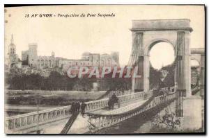 Old Postcard Avignon Perspective Suspension Bridge