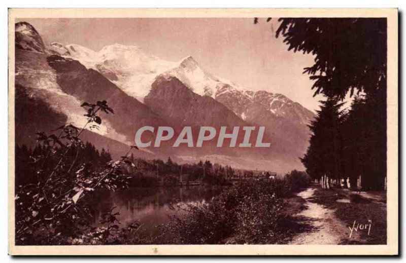 Old Postcard Chamonix The Mont Blanc Mirror