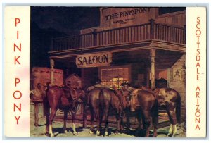 1964 Pink Pony Saloon Horses Scottdale Phoenix Arizona AZ Vintage Postcard