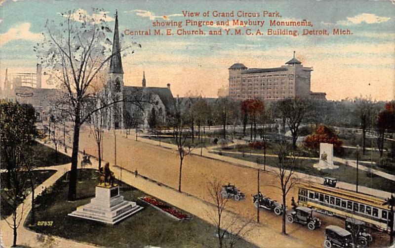 Grand Circus Park M.E. Church And Y.M.C.A Building Detroit MI 