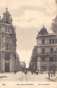 Street Scene in downtown Rio de Janerio Brazil Antique Postcard L2421