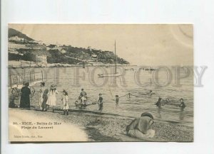 482599 FRANCE Nice Bains de Mer Lazaret Beach yacht swimmers Vintage postcard