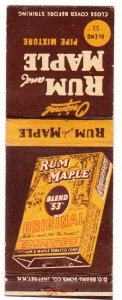 DOLLAR BOX - Rum and Maple pipe tobacco matchbook cover