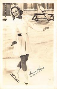 Sonja Henie Norwegian Figure Skater Real Photo Postcard