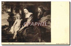 Postcard Old Virgin Rubens At Parrot Museum of Antwerp