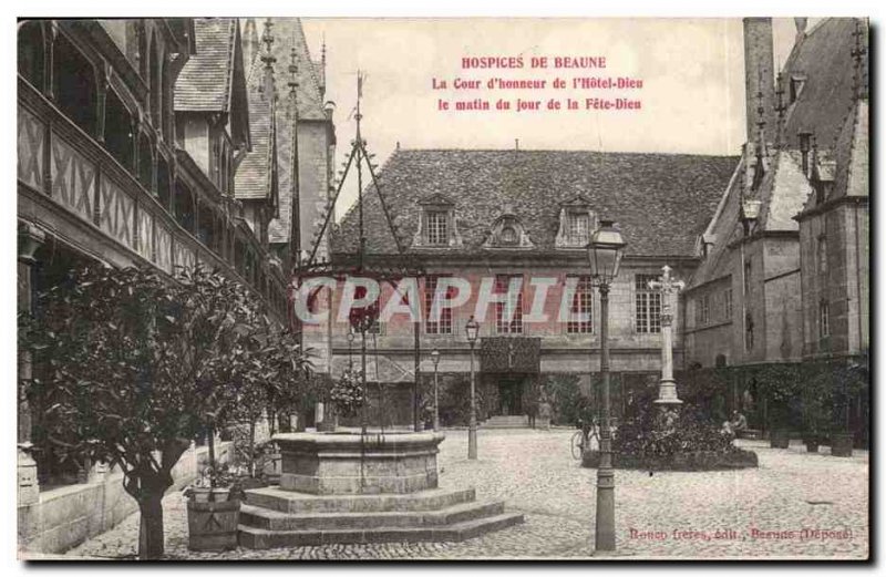 Hotel Dieu Old Postcard Court & # & # 39honneur of 39hotel Morning god of day...